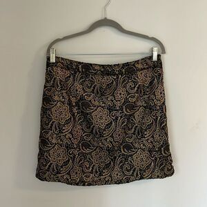 Banana Republic black and gold lace mini skirt